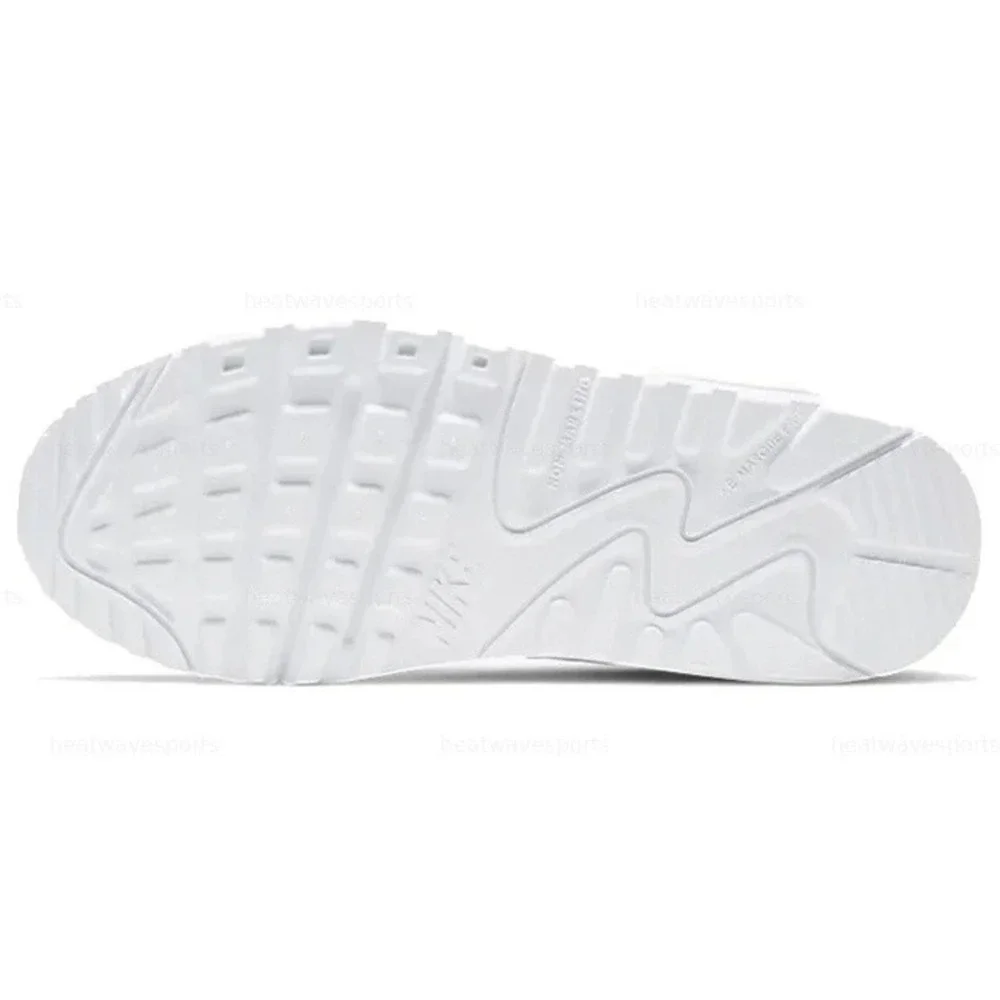 Nike Air Max 90 Leather GS Big Kids Size 4.5Y White Running Shoes CD6864-100 NEW